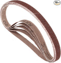 10 Pcs Sanding Belts 3/8 x 21 Inch 60 Grit Aluminum Oxide Abrasive Sandpaper for Belt Sander Metal Grinding Wood Working Weld Rust Removal