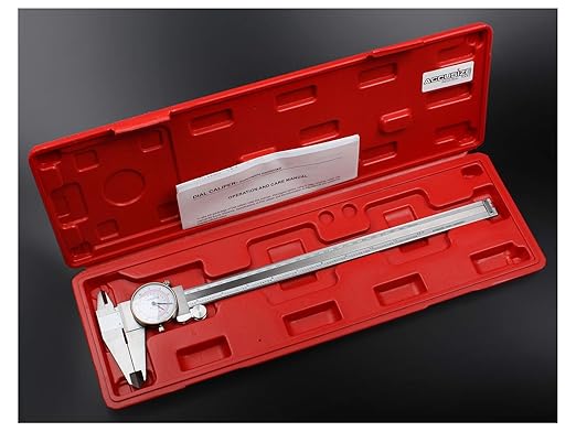 Accusize Industrial Tools 12'' by 0.001''/300mm by 0.02mm Dual Needle Precision Dial Caliper,Imperial/Metric, P920-S232