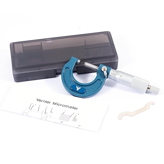 PEC Tools 0-1” Outside Micrometer, Industrial-Grade Precision Measuring Tool, Hardened Steel, High-Accuracy Micrometer with Ratchet Stop & Carbide-Tipped Measuring Faces for Machining & Engineering