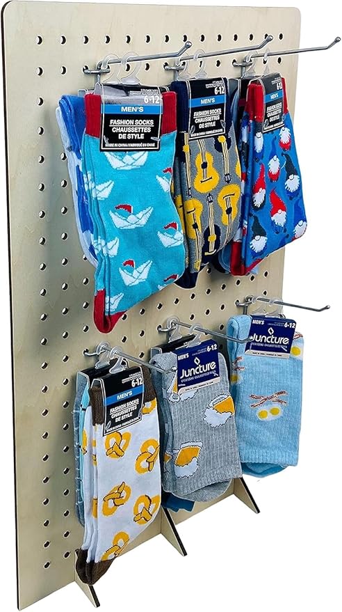 Torched Pegboard Display Stand for Jewelry, Craft Shows, Selling, Vendor Events, Tools, Peg Board Accessories Rack Organizer, XXL 15.75" L x 4.3" W x 23.75" H, Natural