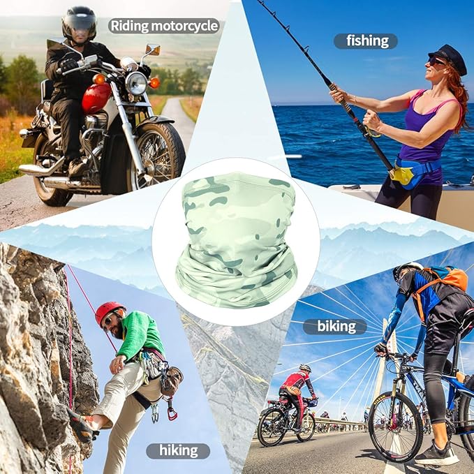 Achiou Cooling Neck Gaiter Face Cover Scarf, UV Protection Mask for Men and Women,Soft Windproof, Hiking Cycling Running