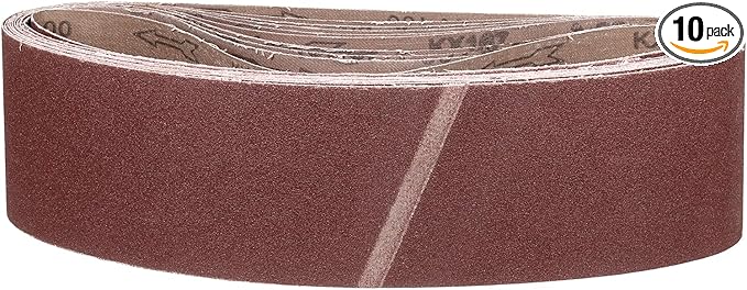 4 x 36 Inch Sanding Belt, 10 Pcs 100 Grit Knife Sharpener Belts Work Sharpening for Belt Sander Knife Carving Tool Metal Working