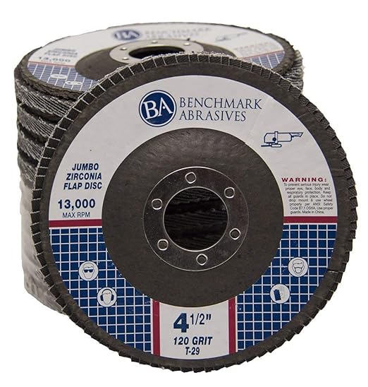 Benchmark Abrasives 4.5" x 7/8" Premium High Density Jumbo Zirconia Type 29 Flap Discs 4 1/2 for Angle Grinder, Sanding Discs, Finishing - Grinding Wheels 4 1/2 Inch (3000 Pack) - 120 Grit