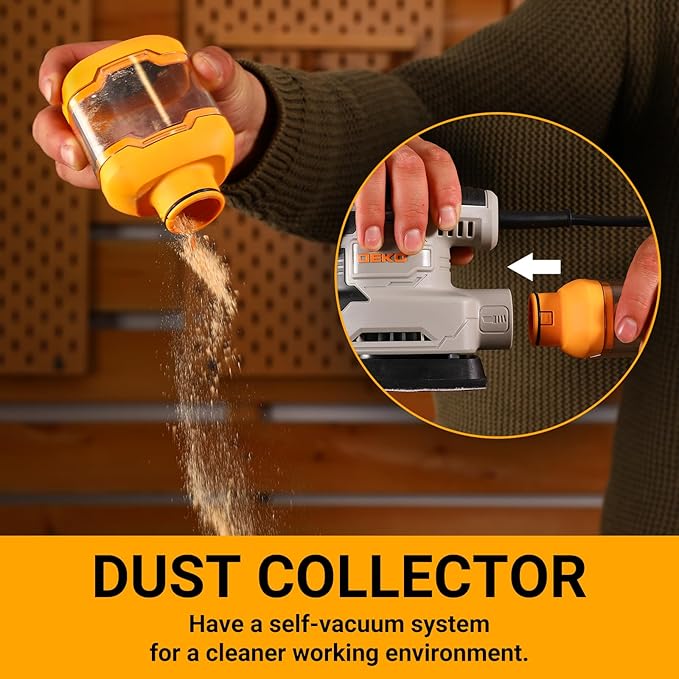 Detail Sander: DEKOPRO Multi-Function Mouse Sander Electric Sander Tool Corded Palm Sanders with Dust Collector, 3 Additional Attachments &12pc Sandpapers for Sanding,Polishing,Removing Paint in Home