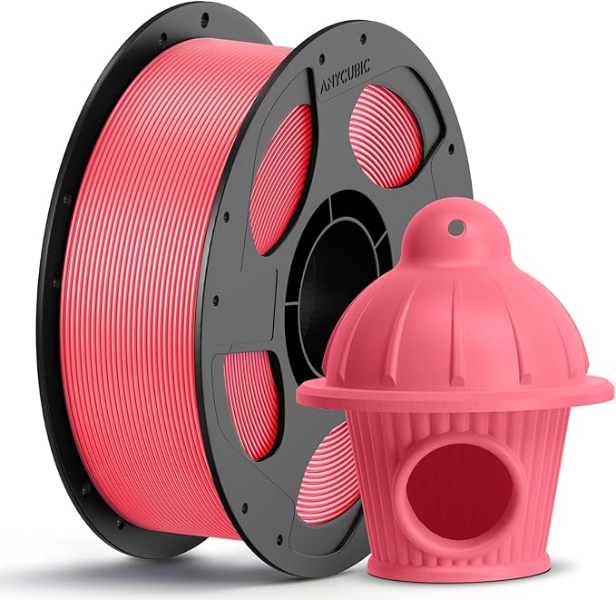 ANYCUBIC PETG Filament 1.75mm, 3D Printer Filament, Dimensional Accuracy +/- 0.02mm, Exceptional Toughness, Print with Most FDM 3D Printers, 1KG Reusable Spool, Pink