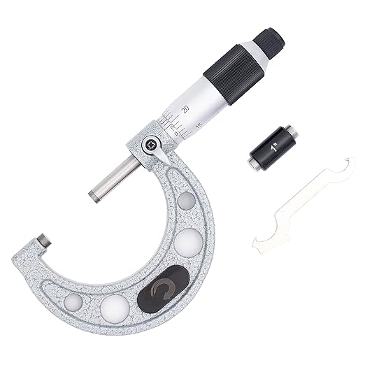 Clockwise Tools MMTR-02 Premium Outside Micrometer with Carbide Tip 1-2" Measuring Range 0.0001" Graduation Precision Machinist Tool