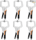 6-Inch C-Clamp Locking Pliers,Heavy Duty Vise Grip Welding Clamp With Swivel Pads for Woodworking,Home,Metalworking,Auto Repair(6 Pack)