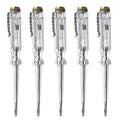 Fielect 5pcs Test Screwdriver, Voltage Detector Pen Light Circuit Tester Electric Test Pen Screwdriver Neon Tube AC/DC 100-500V Clear