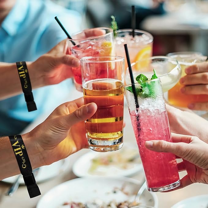 100 Pcs VIP Cloth Event Wristband, Disposable VIP Wristbands for Events, Colored VIP Wristbands Events,for Lightweight Concert,Club Entrance Wrist Strap Party Wristband Event (Color : Black)