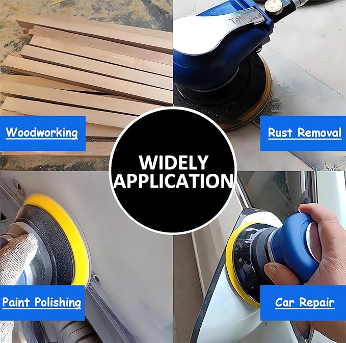 Air Random Obrital Sander 5" Dual Action Palm Sander, Hook and Loop Air Powered and Swirl Free. (5" da sander)