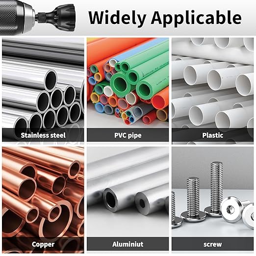 2Pcs Chamfer Tool Bolt Deburring Cutters Tool for Metal with Carbide Blades, Burr Remover Tool for 3D Printing, PVC, Metal Rod, Pipe, Reamer Thread Tool, 1/8'' to 3/4'' Diameter (3~19mm) Chamfer Bit