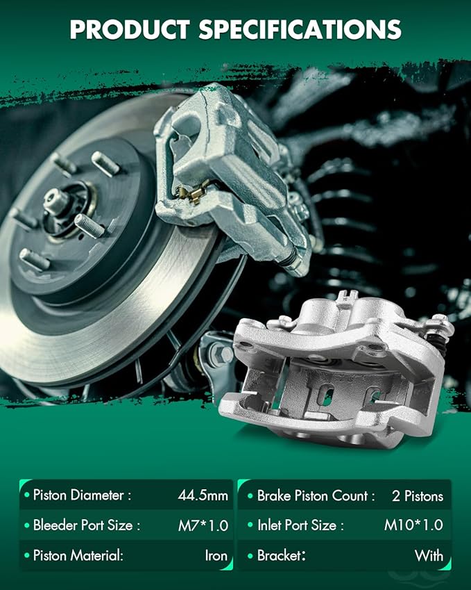 SCITOO 19B7147 Front Right Disc Brake Caliper w/Bracket Fit For INFINITI For Q50 2014-2018,For Nissan For Rogue 2014-2018,For Nissan For X-Trail 2014-2015, Double Pistons