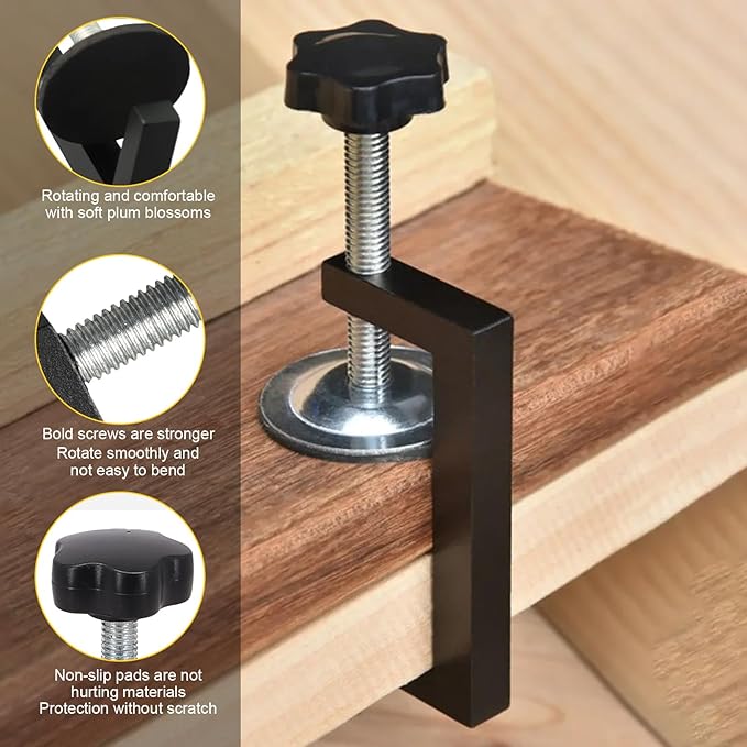 10-57mm Reversed Woodworking Clamp C-Clamp Heavy Duty Metal Clamps Portable For Wood Plastic Cutting Drilling Woodworking Tool(6)