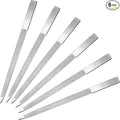 Mudder 6 Pieces Diamond Nail File Stainless Steel Double Side Nail File Metal Buffer Women Men Fingernails Toenails Manicure for Salon and Home, Silver(7 Inch)