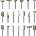 Stone Carving Set Diamond Burr Bits Compatible with Dremel, 20PCS Polishing Kits Rotary Tools Accessories with 1/8’ Shank for Carving, Engraving, Grinding, Stone, Rocks, Jewelry, Glass, Ceramics