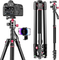 CAMBOFOTO 80"-Professional-DSLR-Camera-Tripod, SLR Ball Head Aluminum Photography Tri pod & Monopod with Carry Bag Compatible with Canon/Nikon/Binoculars/Telescope (Weight 3.6 Lbs, 33Lbs Load)