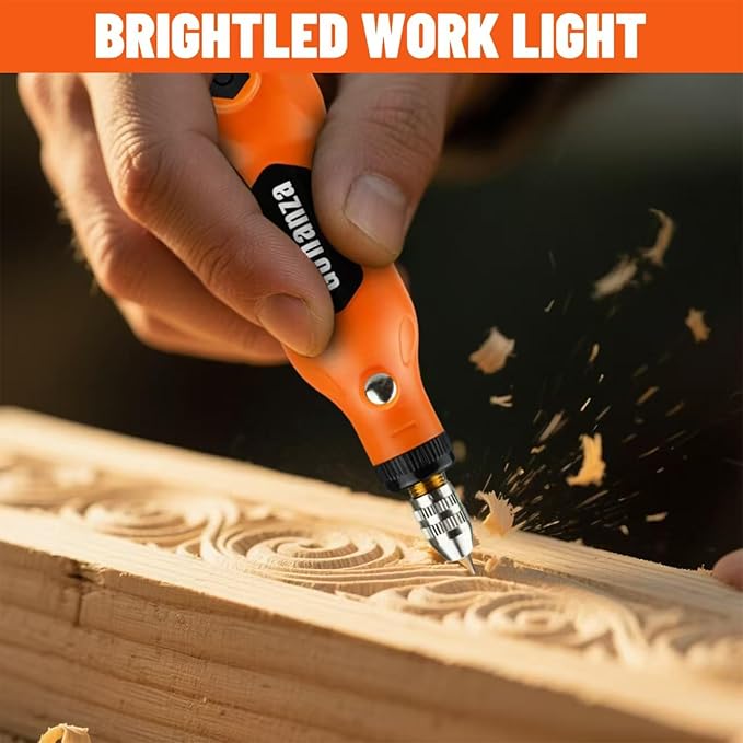 GONANZA Mini Cordless Rotary Tool Kit - 5-Speed with LED Light,Includes 78 Accessories,3.7V Type-C Rechargeable, Ideal for Grinding,Polishing,Cutting,Engraving,Drilling,DIY Crafts