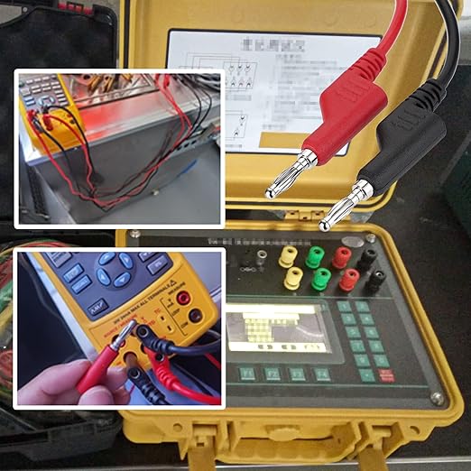 Sumnacon 2Pcs Banana to Banana Plug Test Leads - Stackable 4MM Banana Plug Test Cables, Multimeter Clip Wires for Electrical Testing 1000V/15A