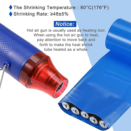 MECCANIXITY Battery Wrap PVC Heat Shrink Tubing 26mm Dia 43mm Flat 20 Feet(6meters) Blue Good Insulation for Battery Pack