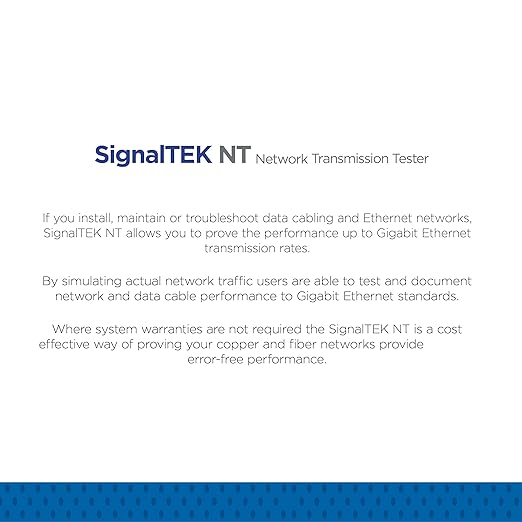 TREND Networks | R156005 | SignalTEK NT | Touchscreen Copper & Fiber Network Transmission & Bandwidth Tester Kit | Troubleshoot Data Cabling & Ethernet Network Issues