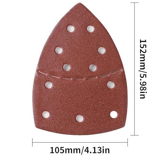 50PCS Mouse Detail Sander Sandpaper 11 Holes 400 Grit Hook and Loop Mouse Sanding Sheets for Mouse Sanders Abrasive Pads for Precision Sanding