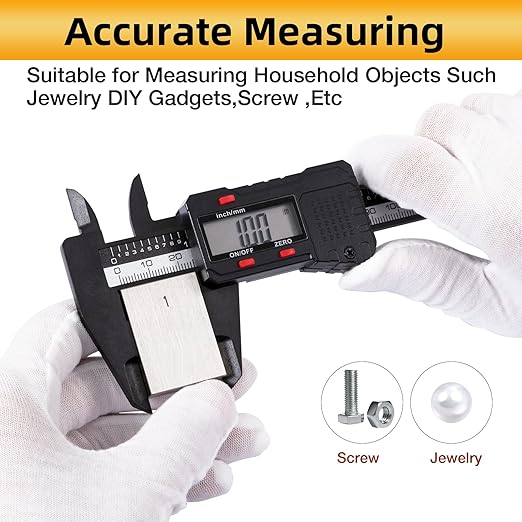 6 inch Digital Caliper Micrometer,ABS Body for Accurate Measurements with LCD Screen, Auto-Off Feature, Inch and Millimeter Conversion