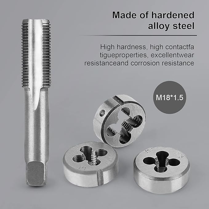 FAHKNS Metric Tap and Die Set 110 PCS M2-M18 Rethreading Kit for Making Screw Threads for Cutting External and Internal Thread Threading