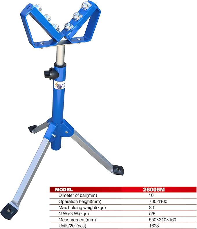 V-Shaped Triangle Roller Stand for Woodworking - 176 Lbs Load Capacity, Adjustable Height 27.56-43.31 Inches, Stable Stainless Steel Roller Ideal for Table Saw, Miter Saw