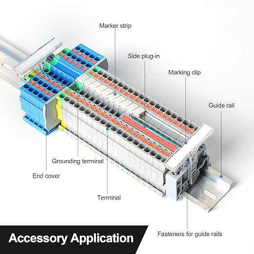 10Pcs FBS 10-5 Side Plug-in DIN Rail Terminal Block, External Bridge Connector, Compatible with PT2.5 Jumpers