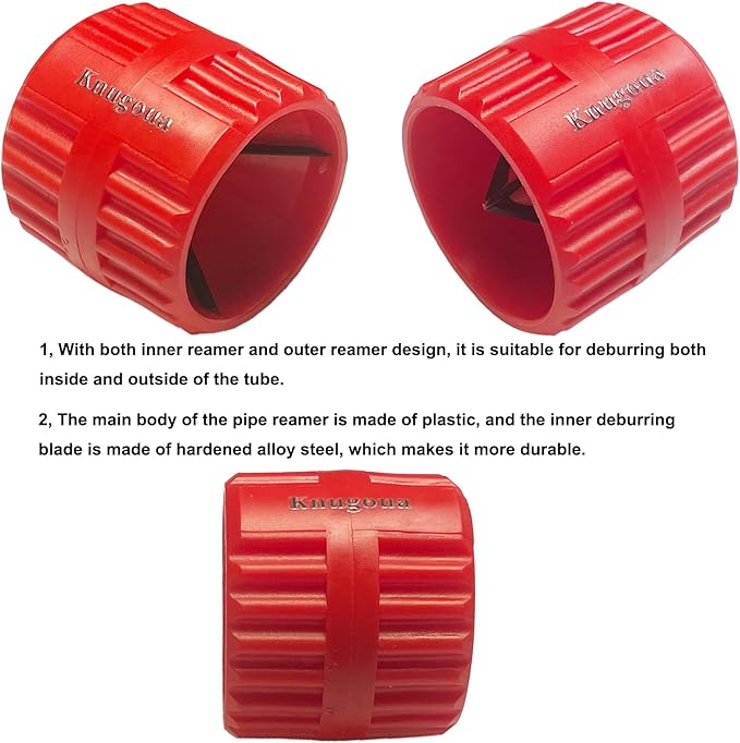 3 Pieces Inner-Outer Reamer Tubing Chamfer Tool, Pipe Copper Reamer Deburring Tool for PVC, PPR, Copper, Brass, Aluminum Tubes 5MM~38MM(3/16-inch to 1-1/4-inch)