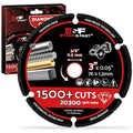 S&F STEAD & FAST Diamond Cutting Wheel 3 Inch with 3/8'' Arbor, Cut Off Wheel for Metal, Rebar, Bolt, Alloy, Copper, Steel, Sheet Metal