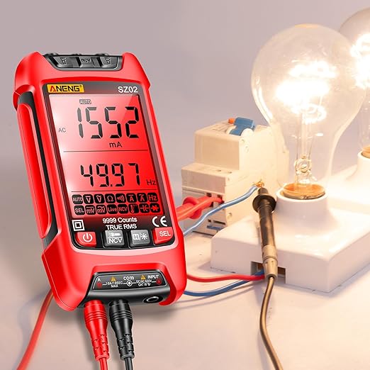ANENG Multimeter,TRMS 9999 Counts Voltage Tester,Auto-ranging Ohm Amp Volt Meter Measures AC/DC Current,Voltage,Resistance,Continuity,Capacitance,diodes, NCV,Anti-Burning Electrical Tools