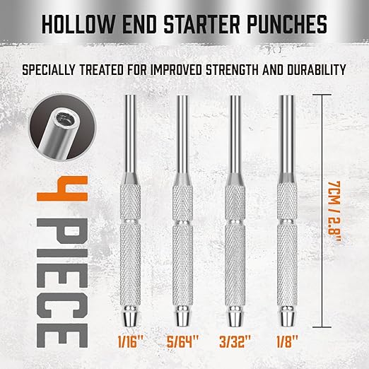 HORUSDY 22-Piece Durable Punch and Hammer Set, Steel Roll Pin Punch Set, Punch Tool Kit with Replaceable Face Hammer for Maintenance, with Organizer Storage Box