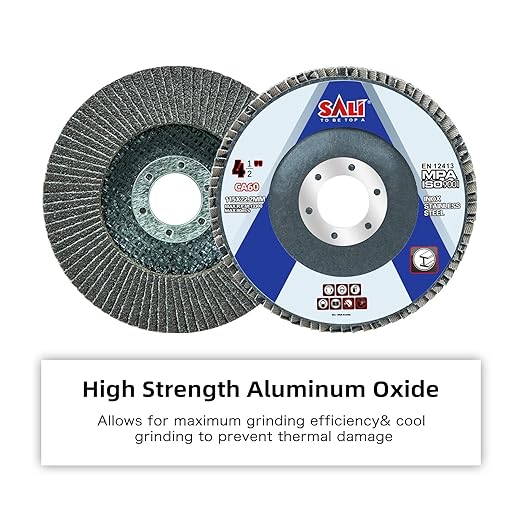 Sali 100 Pack Flap Disc 60 Grit 4.5" x 7/8-Inch Sanding Disc Bevel Type #29 Premium and Industrial Grade Angle Grinder Grinding Wheel High Performance Edge Grinding