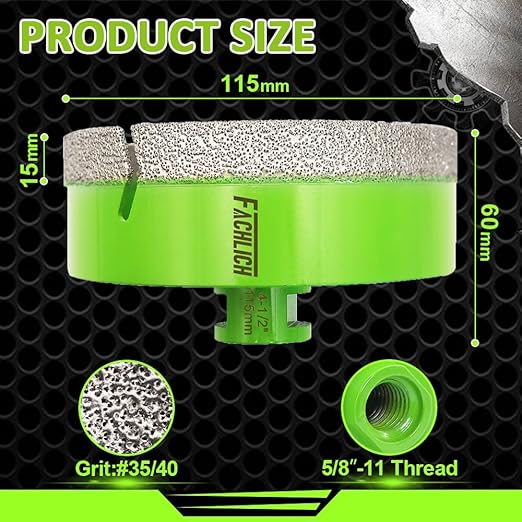 Diamond Core Drill Bit - 4-1/2" Tile Hole Saw 115mm for Porcelain Tile Granite Marble Masonry
