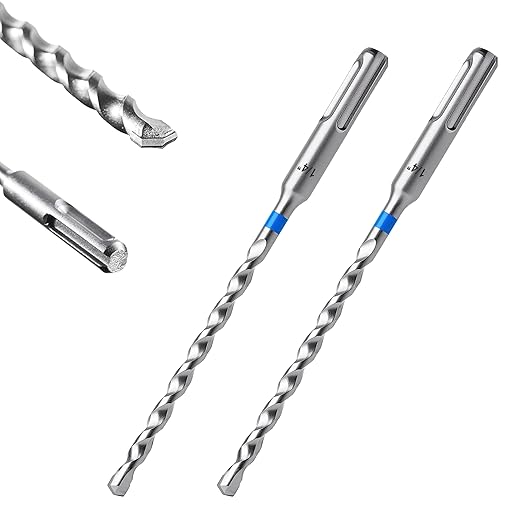 toolant Masonry Drill Bit,SDS Plus Rotary Hammer Drill Bits Set for 1/4" x6inch 2pcs,Carbide Tipped 2-Cutter for Concrete,Masonry and Brick