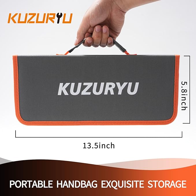 KUZURYU 31PCS Metal File Set - 4 Metal Files for Steel and 12 Needle Files with Steel Brush, Tool Bag, Riffler File, 12 Sandpaper and Gloves, Suitable for Metal and Wood Processing