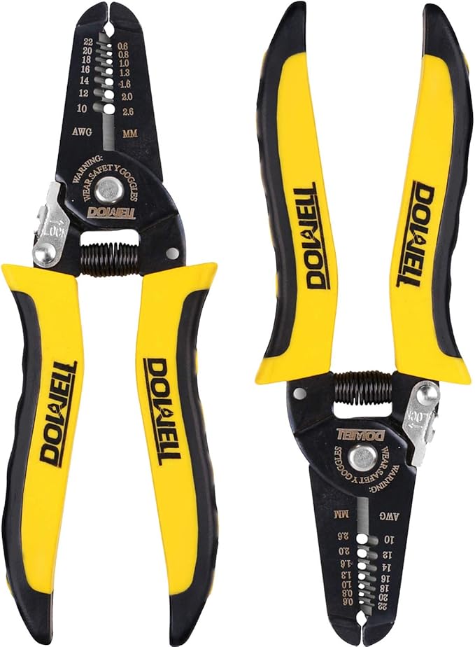 DOWELL 10-22 AWG Wire Stripping Tool Wire Stripper Cutter Pliers Tool Multi-Function Hand Tool for Electrician 2-Piece