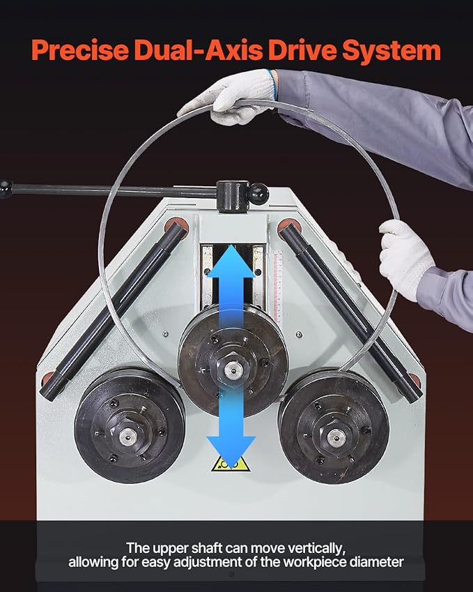 VEVOR 2.2KW Electric Roll Bending Machine, 3-Roller