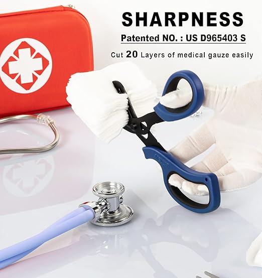 MEUUT 2 Pack Trauma Shears Panted Bandage Scissors - Medical Supplies with 8 inch Heavy Duty Medical Scissors for EMT Workers Nurses