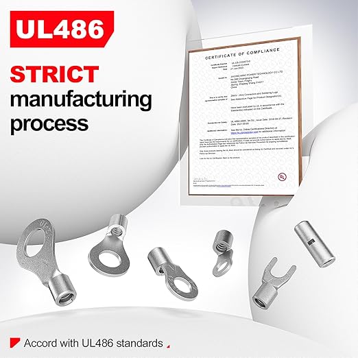 AIRIC 480 PCS Non Insulated Wire Connectors Kit, 26-8 AWG Uninsulated Connector, Bare Cable Ends, Electrical Crimp Terminals End, Wiring lugs for 26-8 Gauge Wires, Ring Fork Butt Splice Terminal