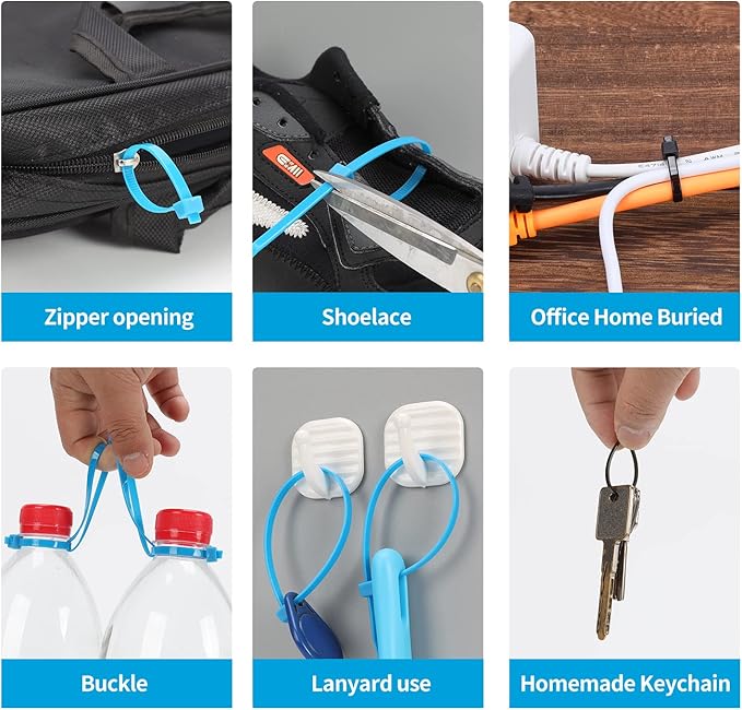 XINGO 1000 PCS 4 inch Cable Zip Ties, 18lb Strength, Small Tie Wraps Self-Locking Nylon Zip Ties for Indoor and Outdoor Use (Silver)