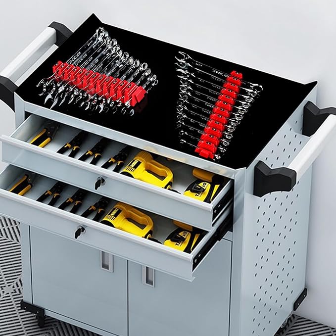 46PCS Magnetic Modular Wrench Organizers for Tool Drawers, Wrench Organizer with Metric&Sae Labels, Best Gift for Father, Brother and Boyfriend