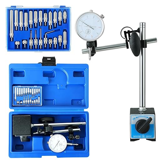 Dial Indicator with Magnetic Base – 0-10mm Dial Gauge | Elite Ultra-Magnetic Precision Dial Indicator, Dial Gauge Magnetic Base with Fine-Tuning & 0.01mm Accuracy for Professional Inspections