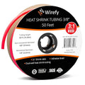 Wirefy 3/8" Heat Shrink Tubing - 3:1 Ratio - Adhesive Lined - a resistant Heat Shrink - Red - 50 Feet Roll