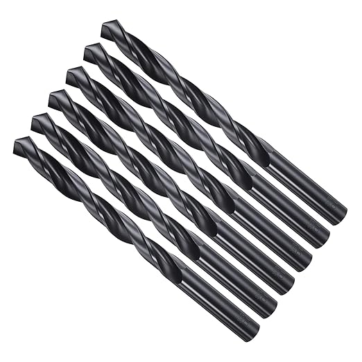 Drill Bit, 10mm Cutting Diameter, 4241 HSS Nitriding Black 118° Cutting Angle Versatile Jobber Bits - (Applications: for Drilling Plastic Wood Soft Metal), 6-Pieces