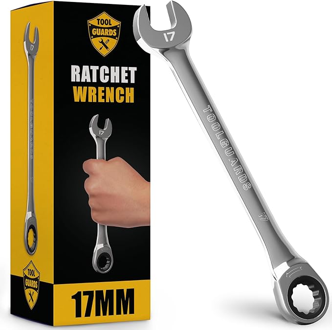TOOLGUARDS 17mm Wrench - Ratcheting Wrench - Slim Profile - Ratchet Wrench - 100% Lifetime Satisfaction Guarantee