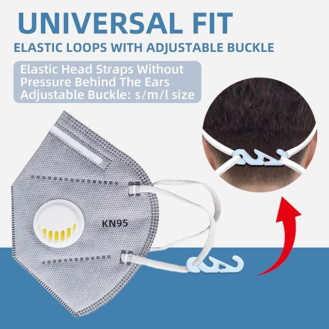 Dust Masks 20PCS, 7 Layers Filter Cover Against PM2.5 Sport Face Mask with One Breathing Valves