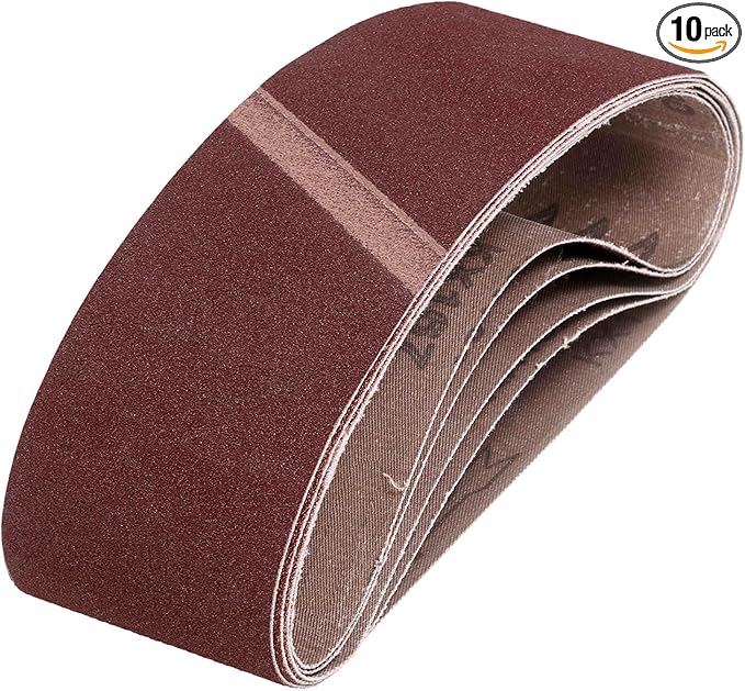 HARFINGTON 4 x 24 Inch Sanding Belts, 10 Pcs 180 Grits Aluminum Oxide Abrasive Belt Sander File Belt for Woodworking, Metal Polishing, Knife Sharpener