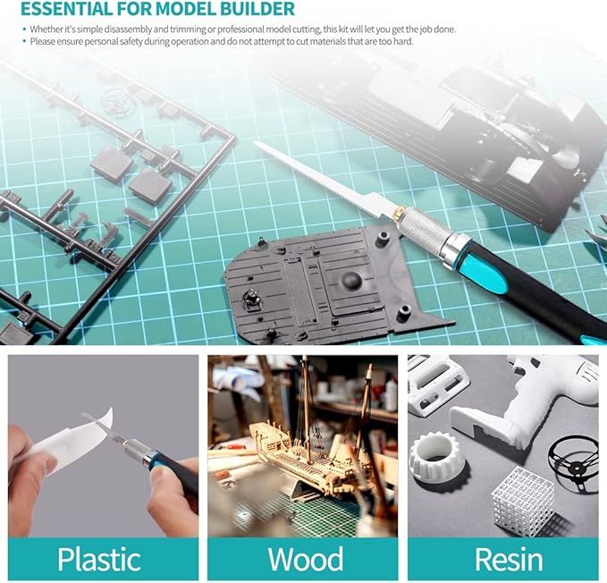 Prozwee Model Craft Hand Saw Kit(with 14PCS Saw Blades),Modeling Knife Hacksaw Tool,DIY Mini Razor Saw Kit for Handcrafted, DIY models and Other Fine Cutting